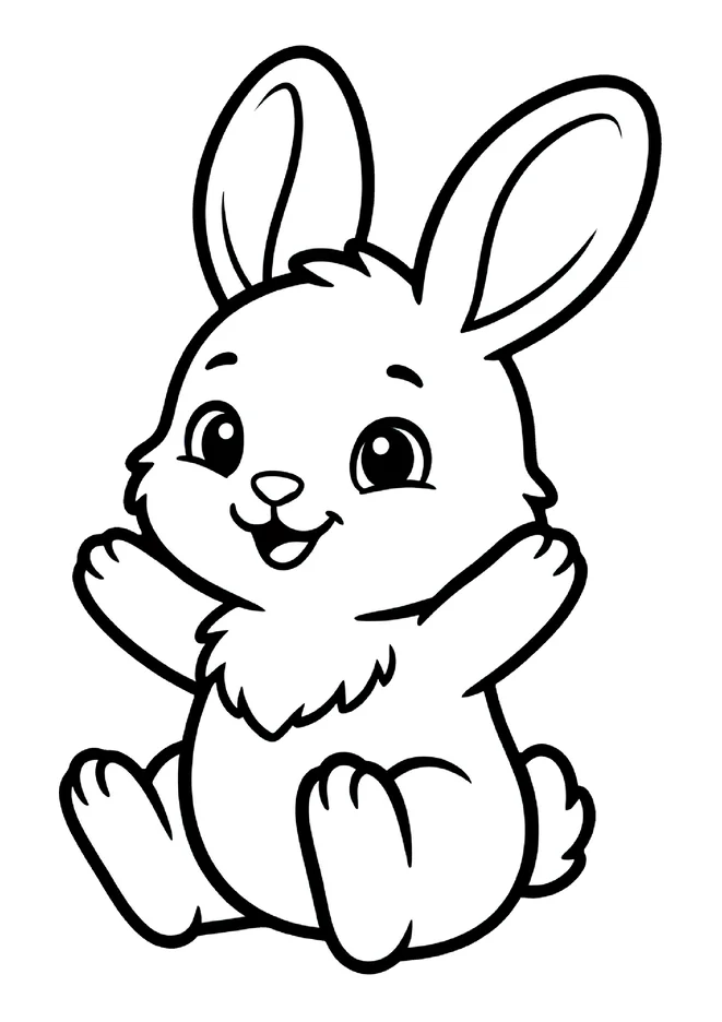 Desenho de coelho para colorir para imprimir e colorir - imagem 6